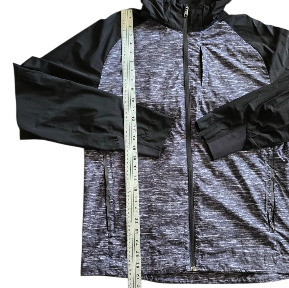 Lululemon Athletica Full Zip Black Gray Windbreaker Jacket Lightweight Men's L